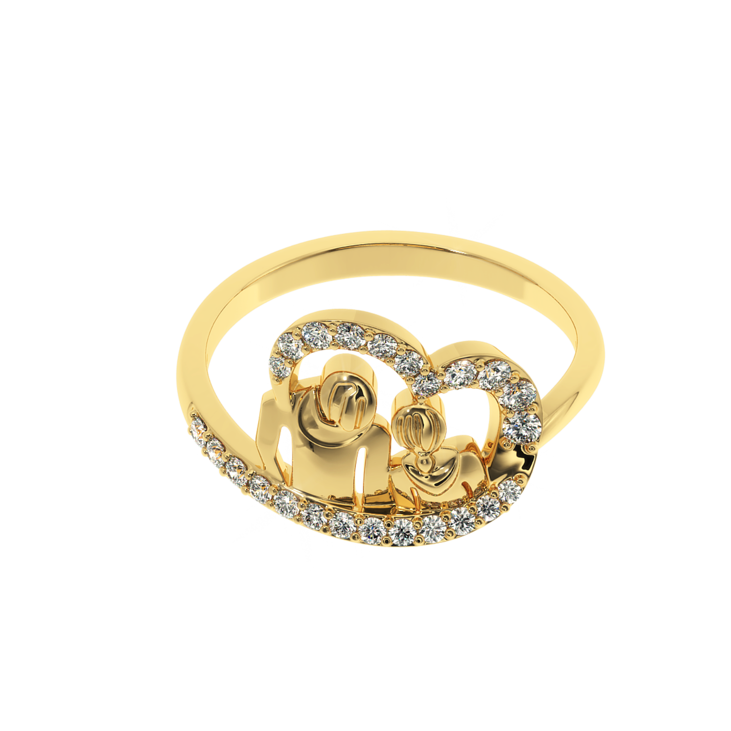 Solitairekart–Boy&Girl Ring 0.31ct Lab Grown Diamond 14K YG
